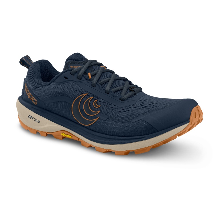 Topo running shoes Terraventure 5 (Trail, wider toe box) 2026 navy blue/orange men's